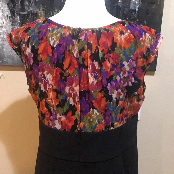 AB STUDIO Sleeveless Multi-Colored Bodice Empire Waist Midi Dress-Size 14 - Picture 7 of 10